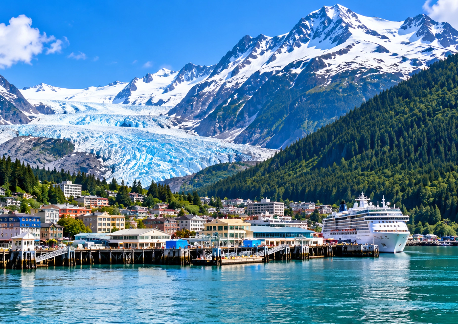 Juneau Alaska mountains and coastal scenery