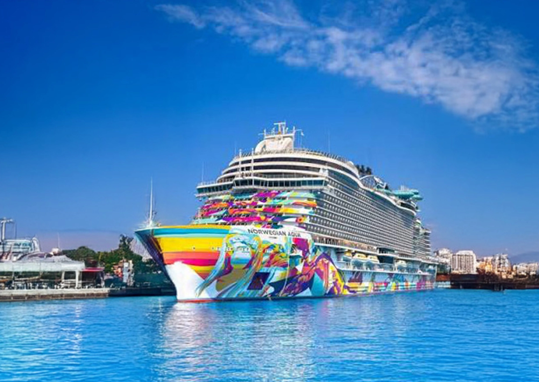Modern cruise ship representing Norwegian Aqua