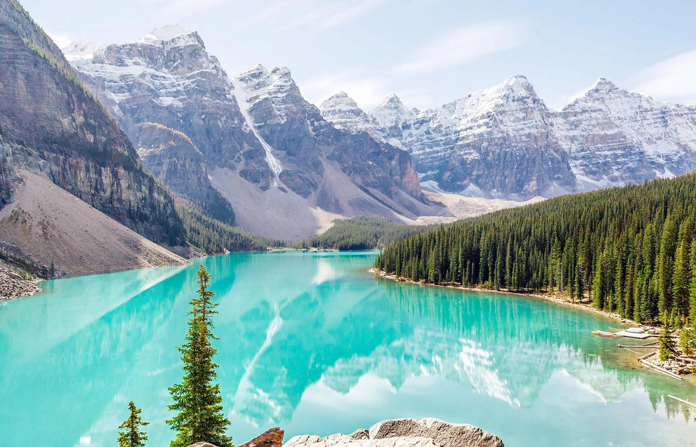 North American mountain and city landscape