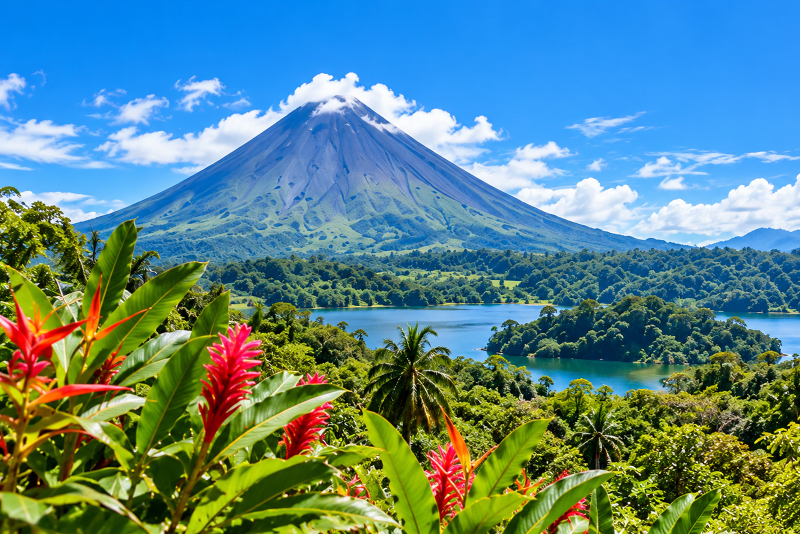 Arenal Volcano and tropical rainforest in Costa Rica