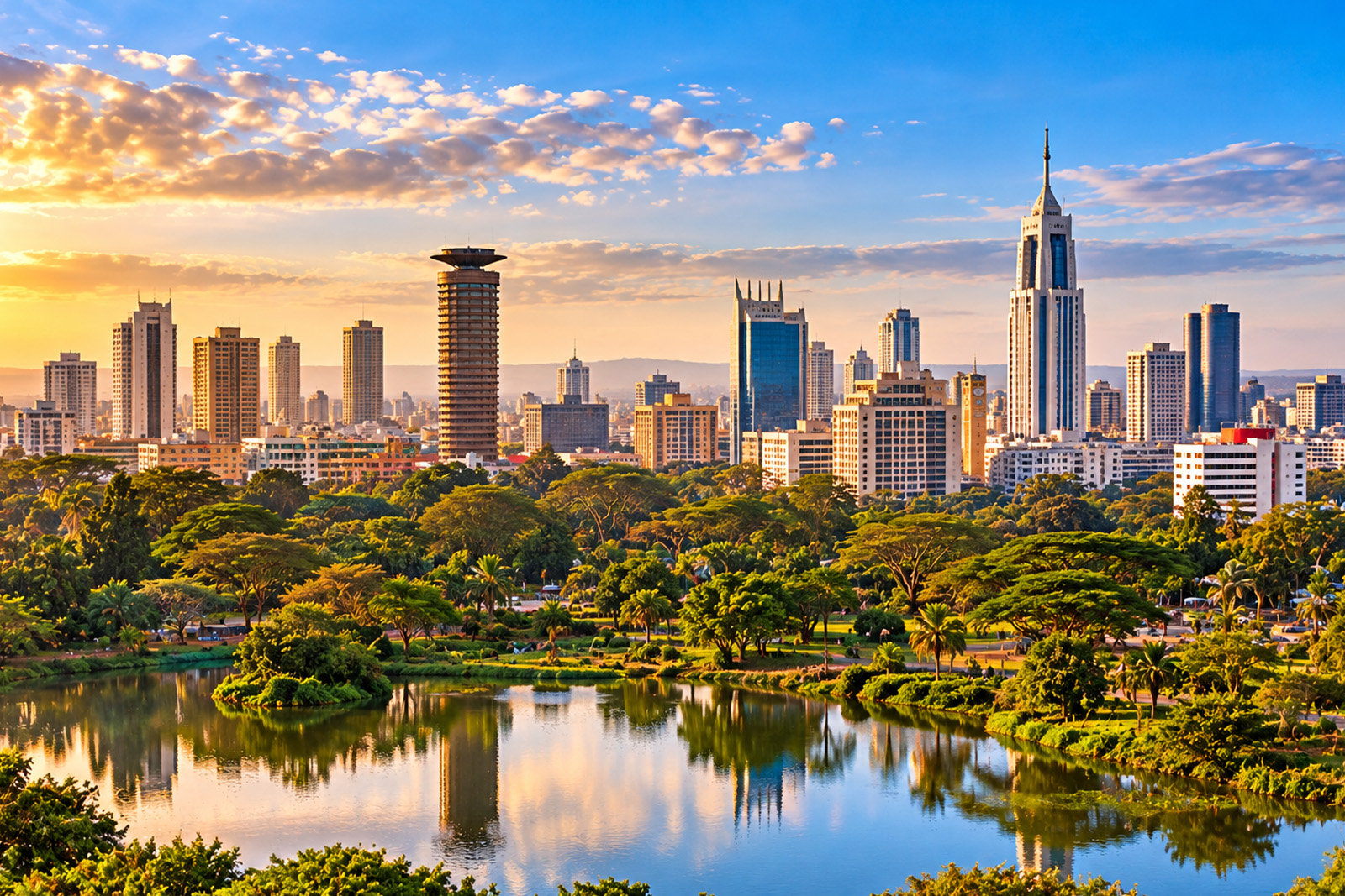 Nairobi Kenya skyline with modern buildings and beautiful city scenery