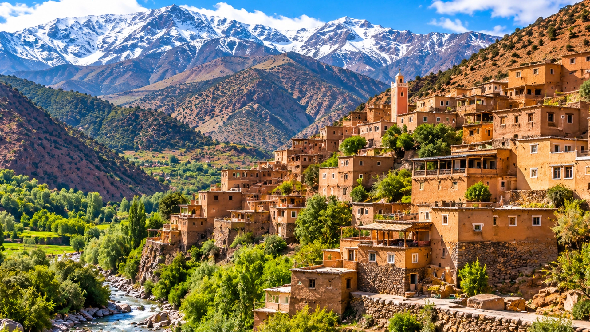 Spectacular Atlas Mountains and traditional Berber villages in Morocco
