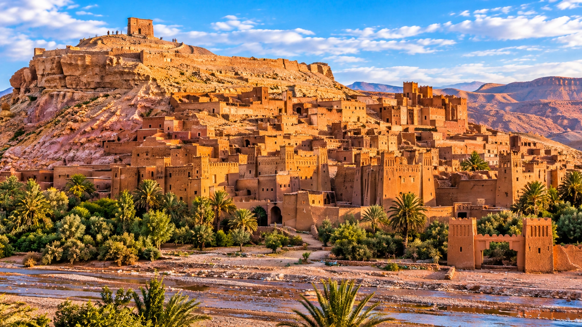 Historic fortified earthen village of Ait Benhaddou near Ouarzazate Morocco