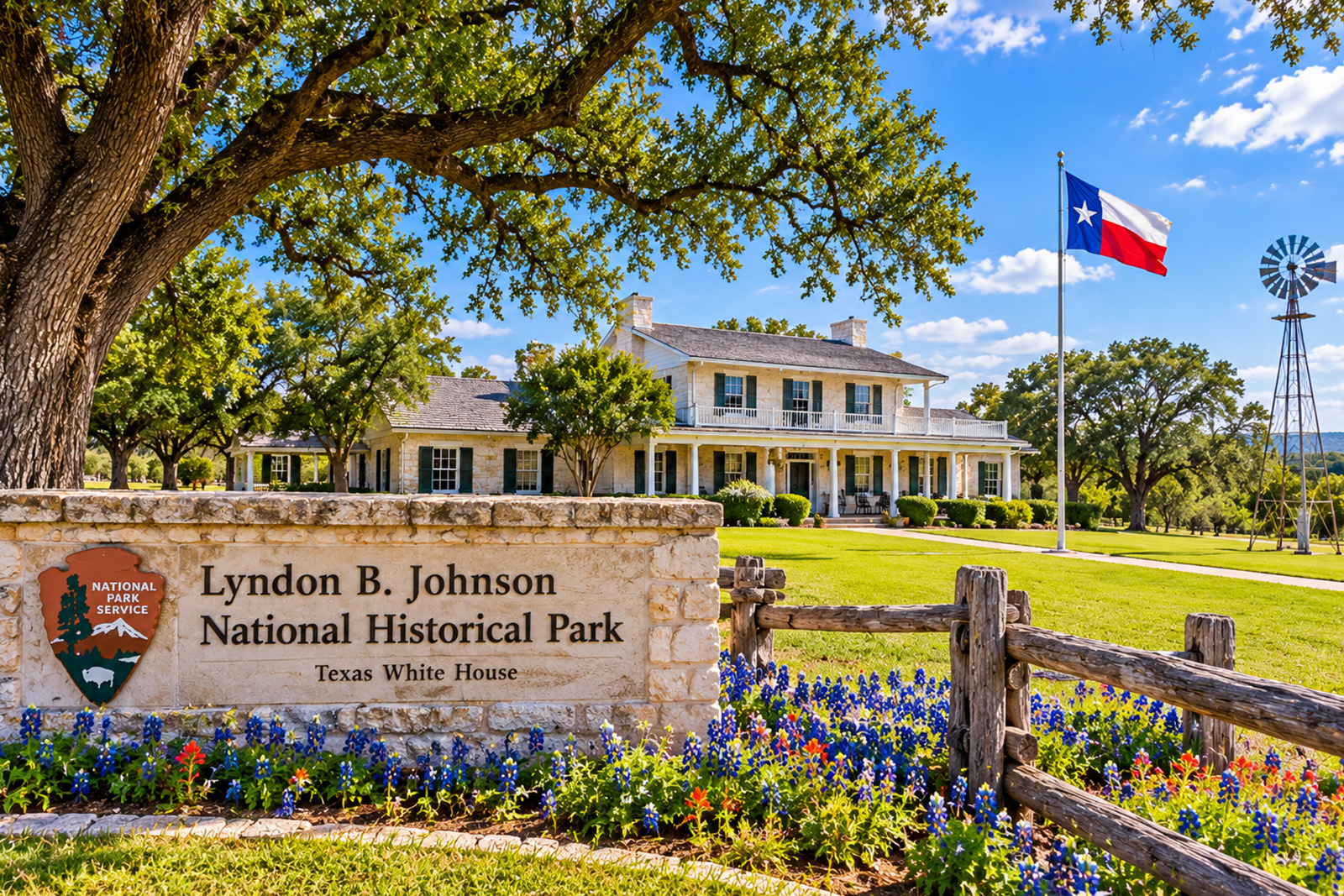Historic LBJ Ranch and Texas White House at Lyndon B Johnson National Historical Park in the Texas Hill Country
