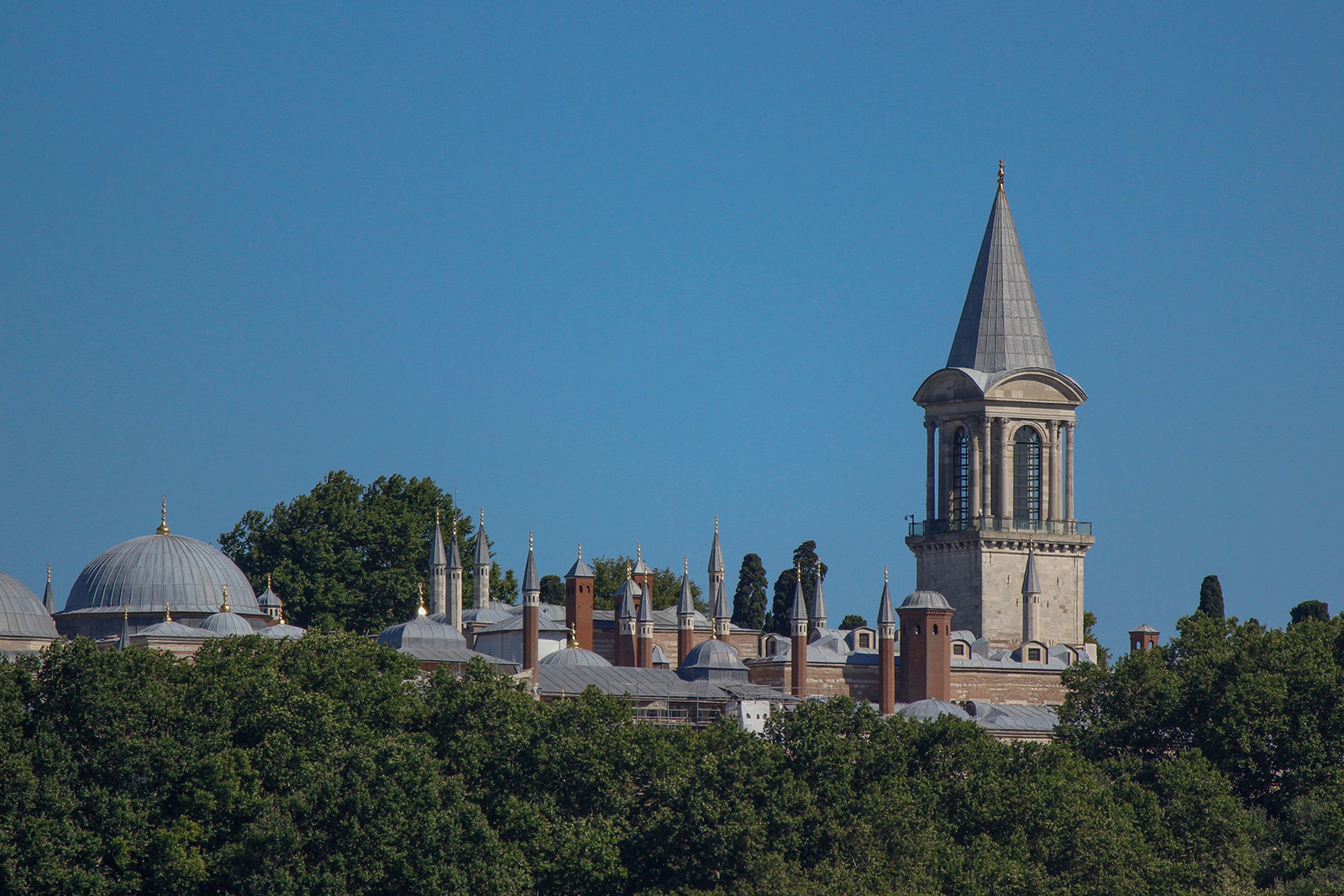 Beautiful Ottoman architecture, courtyards and gardens at Topkapi Palace in Istanbul Turkey